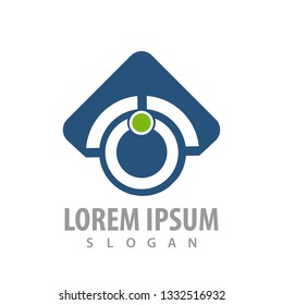 abstract arrow up circle blue technology logo concept design. Symbol graphic template element 