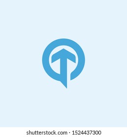 Abstract arrow with circle shape logo design icon vector template