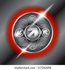 abstract arrow in circle with silhouette circle