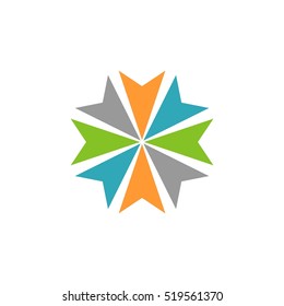 Abstract Arrow Circle Star Logo Template Illustration Design. Vector EPS 10.
