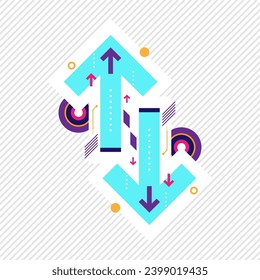 Abstrakter Pfeil-Kommunikationshintergrund. Geometrisches Design der Medienautomatisierung, Vektorgrafik