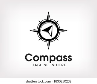 Abstract arrow compass logo symbol design