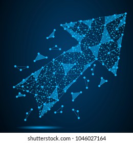 Abstract arrow consisting of dots, lines and triangles. Vector Illustration eps 10.