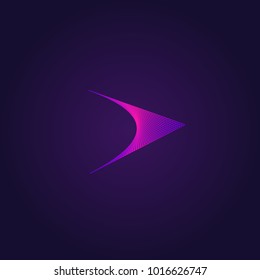 Abstract arrow design with bright neon gradient colors