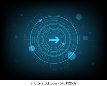 Abstract arrow digital technology background, futuristic structure elements concept background design