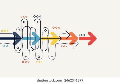 Abstrakte Pfeilrichtung. Unternehmensinvestitionen zum Erfolg. Strategie für Finanzdaten-Diagramme. Hintergrund der Technologie. Hohe Geschwindigkeit.