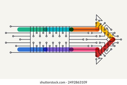 Abstract arrow direction. Business investment to success. financial data graph strategy. Technology background. High speed.