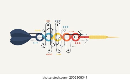 Dirección de flecha Abstractas. Inversión empresarial al éxito. estrategia de gráficos de datos financieros. Tecnología de fondo. Alta velocidad.