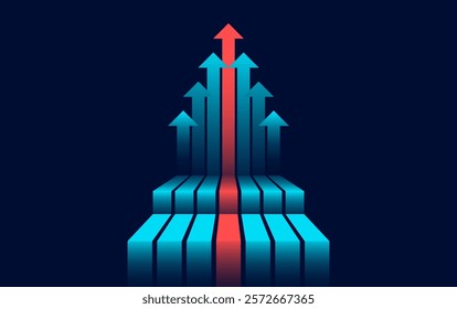 Abstract arrow direction. Business investment to success. financial data graph strategy. Technology background. High speed.