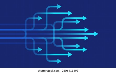 Abstract arrow direction. Business investment to success. financial data graph strategy. Technology background. High speed.