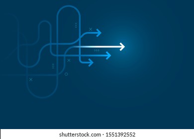 Abstract arrow direction illustration, copy space composition, business leader path concept.