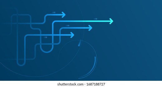 Abstract arrow direction illustration with copy space background, business leader concept.