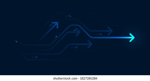 Abstract arrow direction illustration flat design copy space business leader speed concept