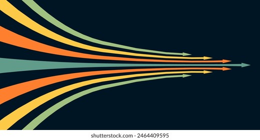 Abstract arrow direction illustration flat design copy space business leader speed concept