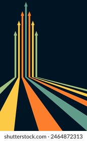 Abstract arrow direction illustration flat design copy space business leader speed concept