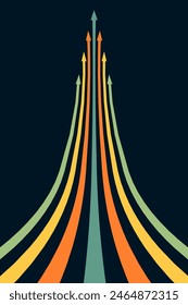 Abstract arrow direction illustration flat design copy space business leader speed concept