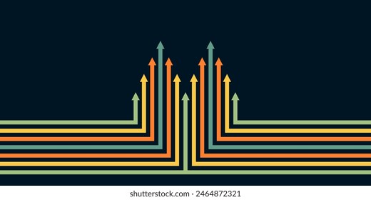 Abstract arrow direction illustration flat design copy space business leader speed concept