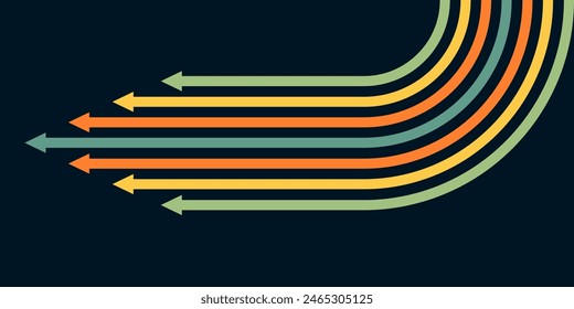 Abstract arrow direction illustration flat design copy space business leader speed concept