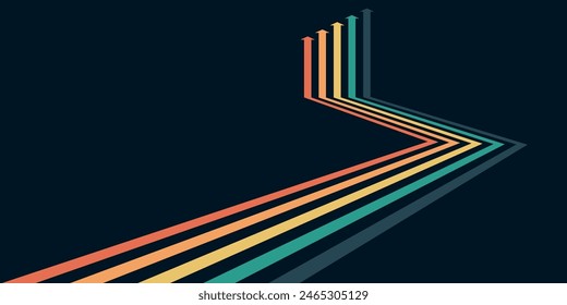 Abstract arrow direction illustration flat design copy space business leader speed concept