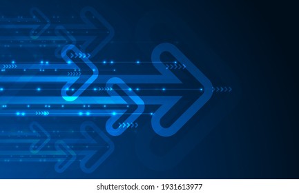 Abstract arrow direction. Technology background