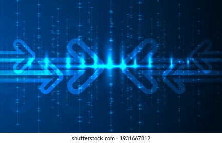 Abstract arrow direction. Technology background