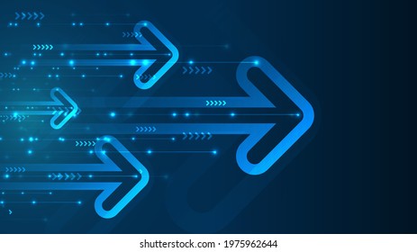 Abstract arrow direction. Technology background