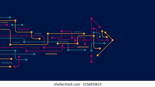 Abstract arrow direction. Technology background 