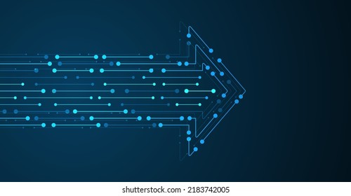 Abstract arrow direction. Technology background