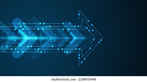 Abstract arrow direction. Technology background