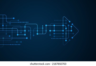 Abstract arrow direction. Technology background. High speed. Hi-tech