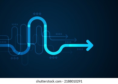 Abstract arrow direction. Technology background. High speed. Hi-tech