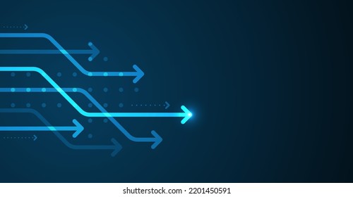 Abstract arrow direction. Technology background. Business growth concept.