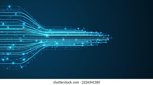 Abstrakte Pfeilrichtung. Technologiehintergrund