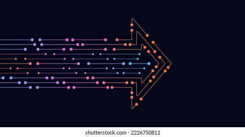 Abstract arrow direction. Technology background