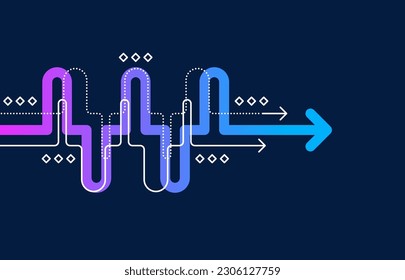 Abstract arrow direction. Technology background