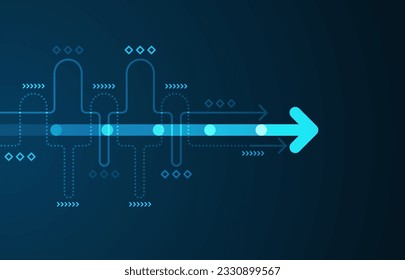 Abstract arrow direction. Technology background. High speed. Hi-tech