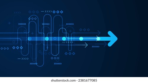 Abstract arrow direction. Technology background. High speed. Hi-tech