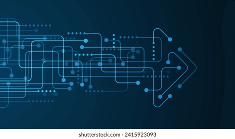 Abstrakte Pfeilrichtung. Technischer Hintergrund. Hohe Geschwindigkeit. High Tech