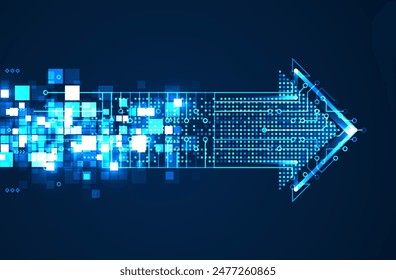 Abstract arrow direction. Technology background. High speed. Hi-tech