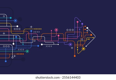 Abstract arrow direction. Technology background. High speed. Hi-tech