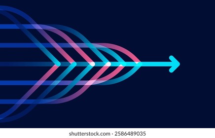 Abstract arrow direction. Technology background