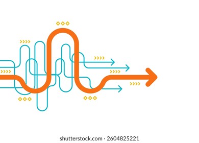 Abstract arrow direction. Technology background
