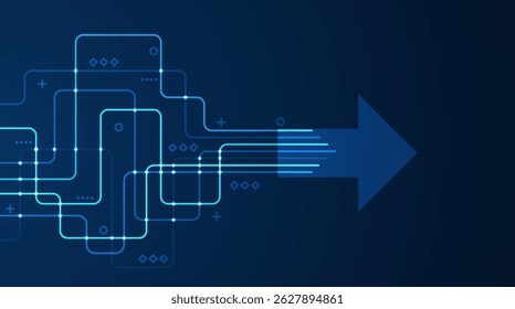 Abstract arrow direction. Technology background. High speed. Hi-tech