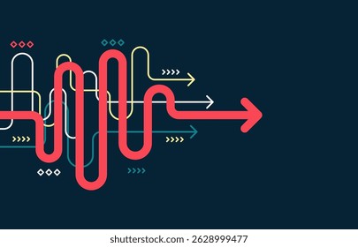 Abstract arrow direction. Technology background