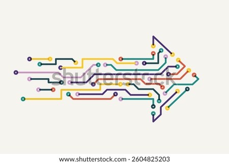 Abstract arrow direction. Technology background