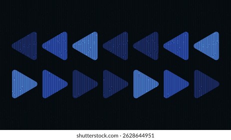 Abstrakter Pfeil Elektronische Geschwindigkeitslinien auf blauem Technologie-Hintergrund, Comic und Motion Concept Design, Vektor.