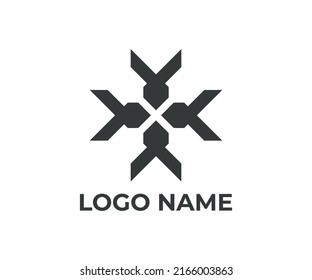Abstract Arrow Emblem Logo With Black Color