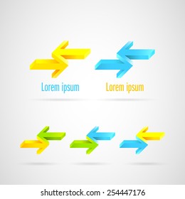 Abstract arrow exchange logo or icon.Colorful impossible geometric shapes.vector illustration