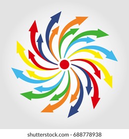Abstract arrow fireworks