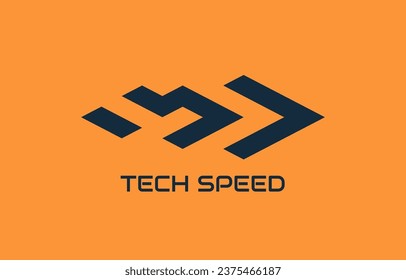 abstract arrow flat geometric logo